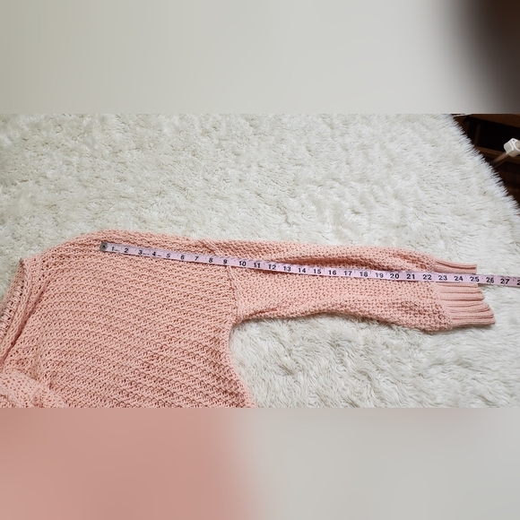 Wooden Ships Loose Knit Oversized Slouchy Cotton Blend Sweater Sz Med/LG Peach - Picture 8 of 9
